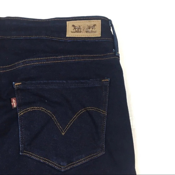 WJ147 Levi’s Mid Rise Dark Wash Skinny Jeans 12 - Picture 7 of 8